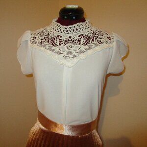 Ethereal Chiffon and Lace Blouse